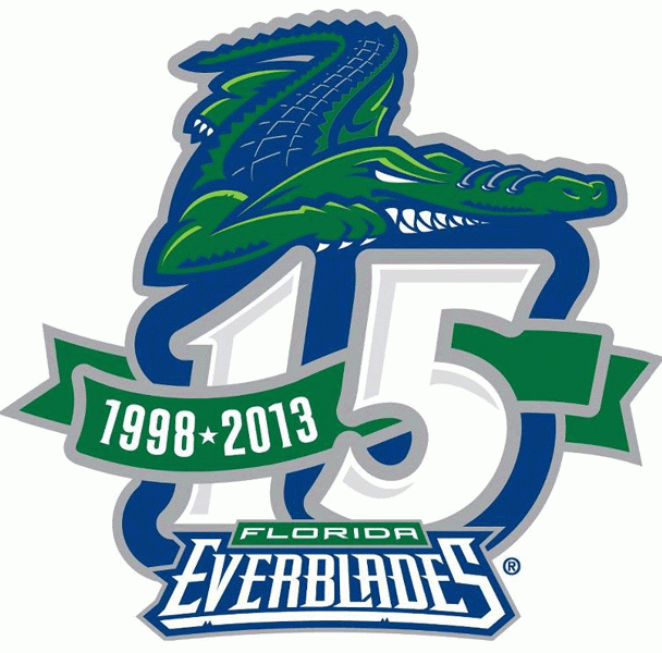 Florida Everblades 2013 Anniversary Logo iron on heat transfer